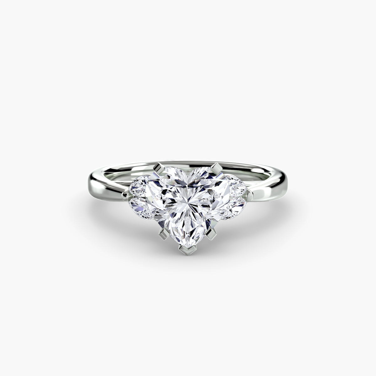 The Celestial Cluster Ring in white gold with a heart-shaped centre stone