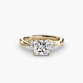The Celestial Cluster Ring in yellow gold with a princess-cut centre stone