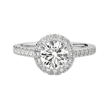 Round Halo Diamond Engagement Ring Setting