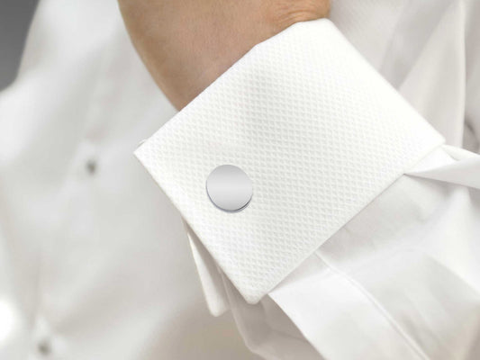 Oval Rhodium Plated Engravable Cufflinks