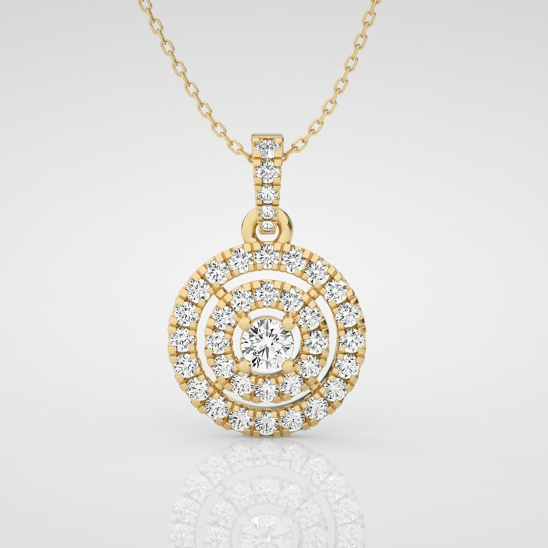 1ct Lab Diamond Double Halo Necklace