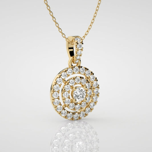 1ct Lab Diamond Double Halo Necklace