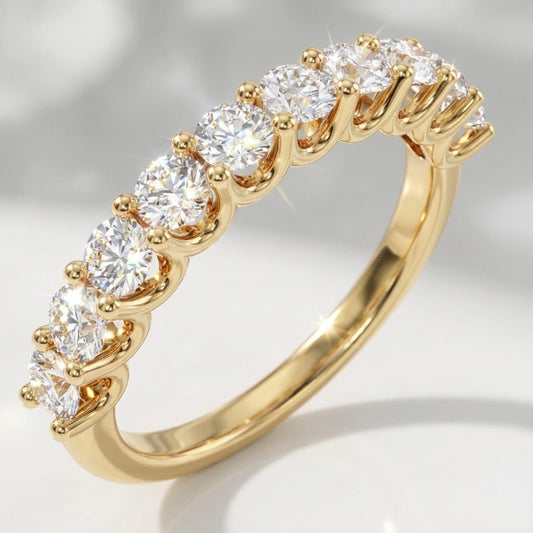 1ct Lab-Grown Diamond Ubar Style Half Eternity Ring