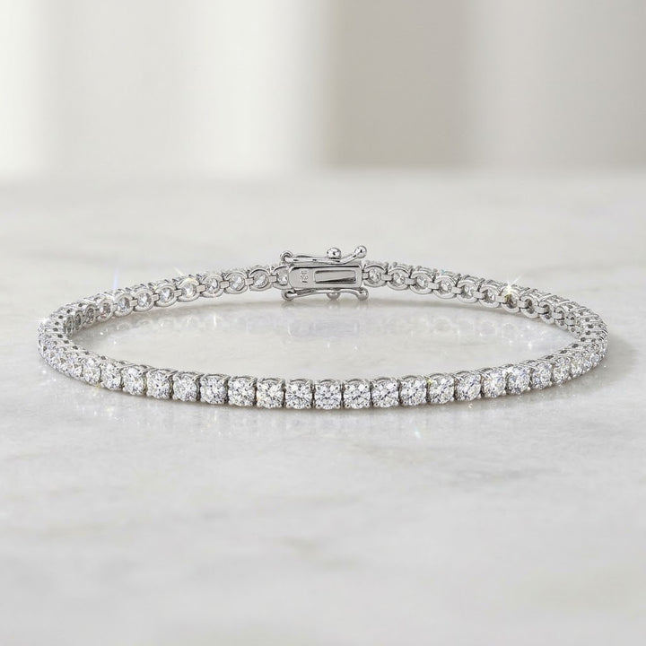 Goldlinks round diamond tennis bracelet in yellow gold – design image