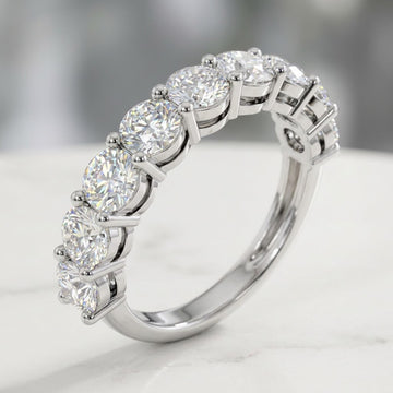 3ct Lab-Grown Diamond Half Eternity Ring – Claw Set