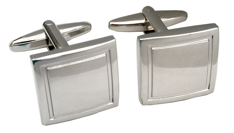 Classic Silver Plated Square Cufflinks (Optional Engraving)
