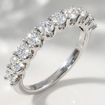 1ct Lab-Grown Diamond Ubar Style Half Eternity Ring