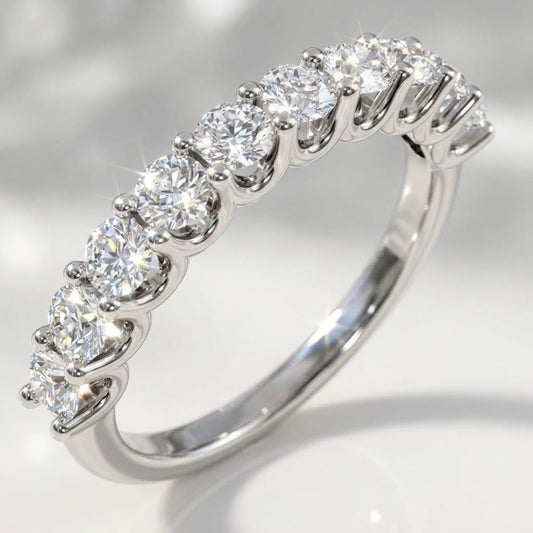 1ct Lab-Grown Diamond Ubar Style Half Eternity Ring