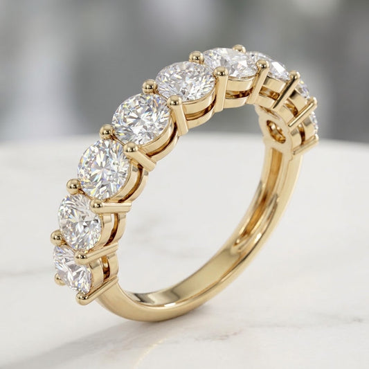 3ct Lab-Grown Diamond Half Eternity Ring – Claw Set