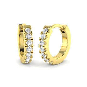 0.12ct lab-grown diamond classic single-row huggie hoop earrings in 9ct yellow gold