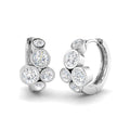 1.27ct lab-grown diamond bubble cluster huggie hoop earrings in 9ct white gold