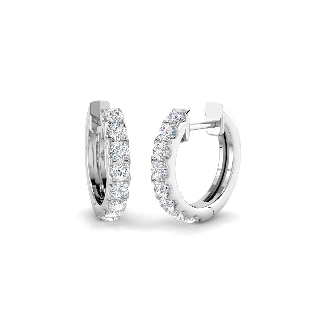 0.62ct lab-grown diamond claw-set small hoop earrings in 9ct white gold