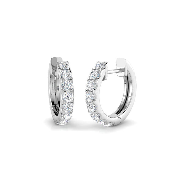 0.62ct Lab-Grown Diamond Claw-Set Small Hoop Earrings