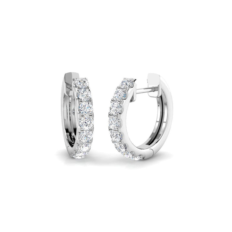 0.62ct Lab-Grown Diamond Claw-Set Small Hoop Earrings