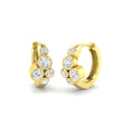 0.61ct lab-grown diamond bubble cluster huggie hoop earrings in 9ct yellow gold
