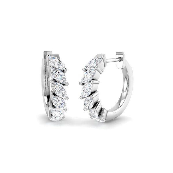 1.02ct Lab-Grown Diamond Marquise Small Hoop Earrings