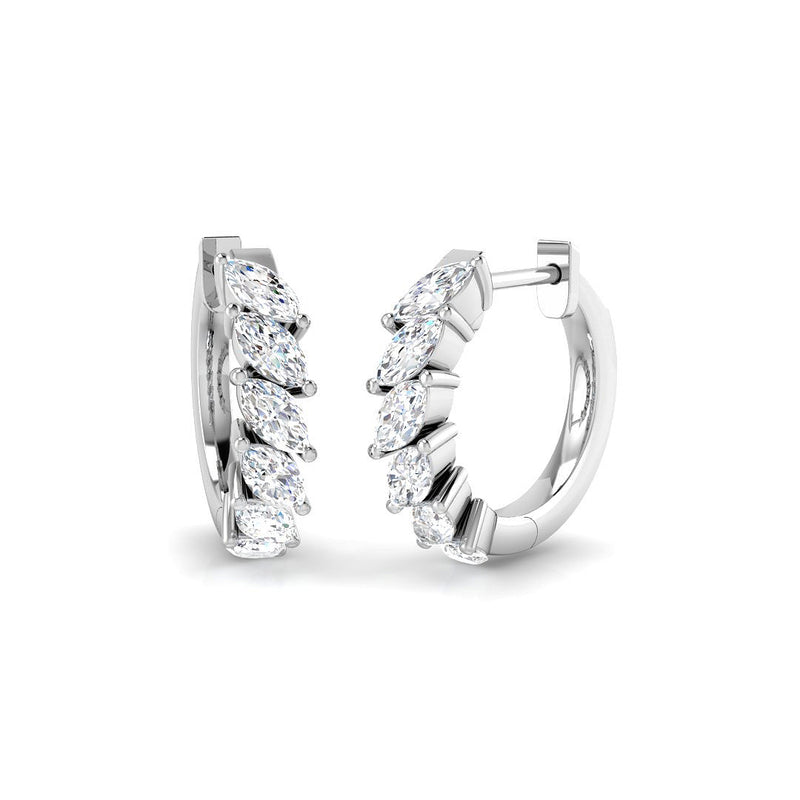 1.02ct Lab-Grown Diamond Marquise Small Hoop Earrings