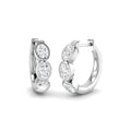 0.87ct lab-grown diamond oval rubover huggie hoop earrings in 9ct white gold