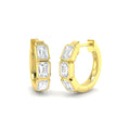 1.12ct lab-grown diamond emerald-cut rubover huggie hoop earrings in 9ct yellow gold
