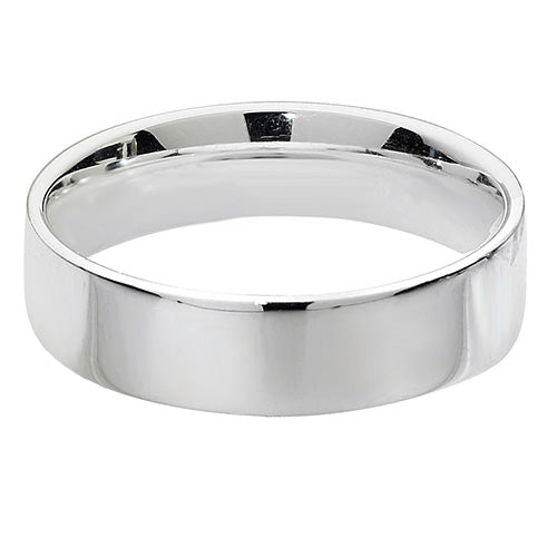 Sterling Silver 925 Heavy Flat Court Shape Wedding Ring (2mm - 8mm)