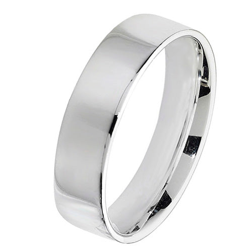 Sterling Silver 925 Heavy Flat Court Shape Wedding Ring (2mm - 8mm)