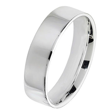Sterling Silver 925 Heavy Flat Court Shape Wedding Ring (2mm - 8mm)