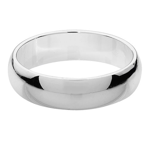 Sterling Silver 925 Heavy D Shape Wedding Ring (2mm - 8mm)