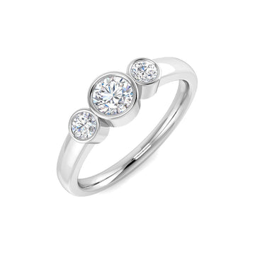 0.56ct Round Lab-Grown Diamond Three-Stone Ring – white metal