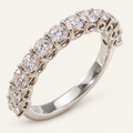 1.5ct Lab-Grown Diamond Half Eternity Ring – Round Detail in white metal on an ivory background