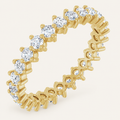 1.5ct Natural Diamond Full Eternity Ring – Elegant Claw Design in yellow gold on an ivory background