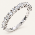 1ct Lab-Grown Diamond Half Eternity Ring – Round Detail in white metal on an ivory background