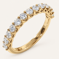 1ct Lab-Grown Diamond Half Eternity Ring – Round Detail in yellow gold on an ivory background