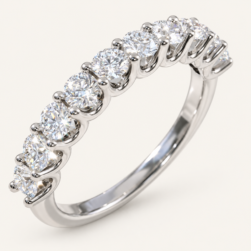 1ct Lab-Grown Diamond Ubar Style Half Eternity Ring