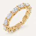 2.5ct Natural Oval Diamond Full Eternity Ring – Elegant Claw Design in yellow gold on an ivory background