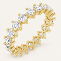2ct Natural Diamond Full Eternity Ring – Elegant Claw Design in yellow gold on an ivory background