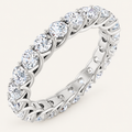 2ct Round Lab-Grown Diamond Full Eternity Ring – Crossover Design, Handcrafted in white metal on an ivory background