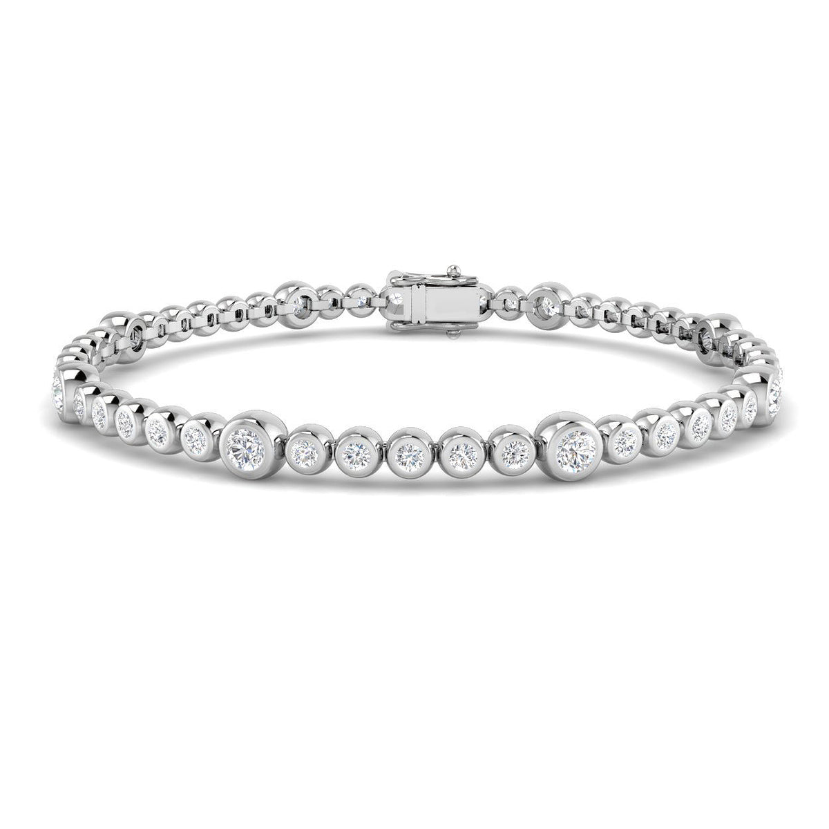 1.54ct Lab-Grown Diamond Graduated Tennis Bracelet in 9ct White Gold