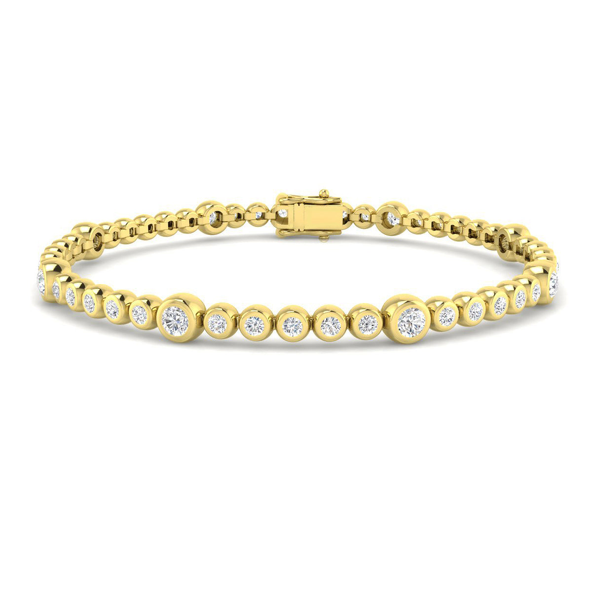 1.54ct Lab-Grown Diamond Graduated Tennis Bracelet in 9ct Yellow Gold