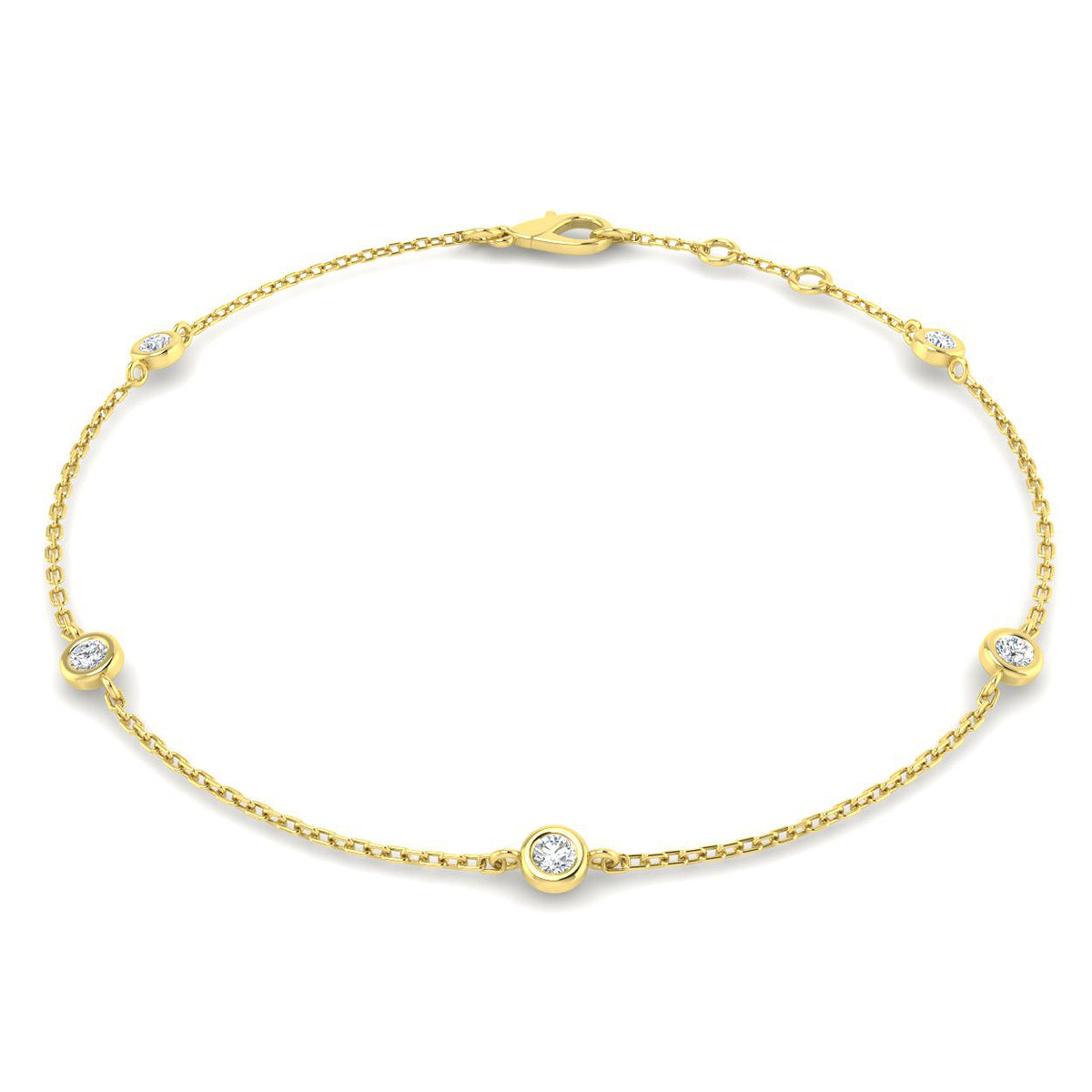 0.2ct Lab-Grown Diamond By The Yard Bracelet in 9ct Yellow Gold