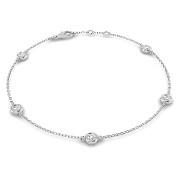 0.4ct Lab-Grown Diamond By The Yard Bracelet in 9ct White Gold