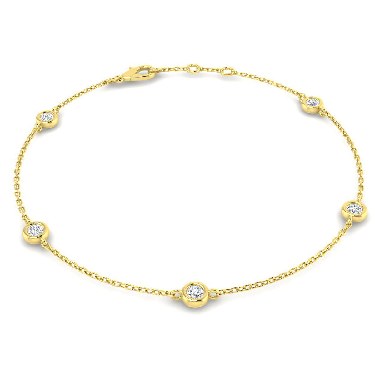 0.4ct Lab-Grown Diamond By The Yard Bracelet in 9ct Yellow Gold