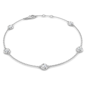 0.56ct Lab-Grown Diamond By The Yard Bracelet in 9ct White Gold