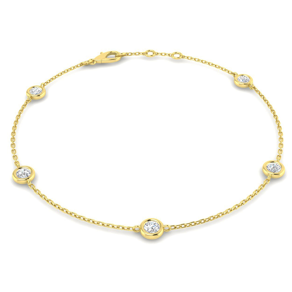 0.56ct Lab-Grown Diamond By The Yard Bracelet in 9ct Yellow Gold