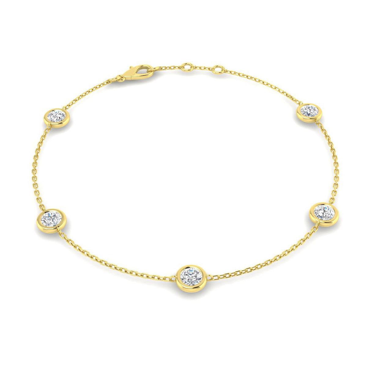 0.91ct Lab-Grown Diamond By The Yard Bracelet in 9ct Yellow Gold