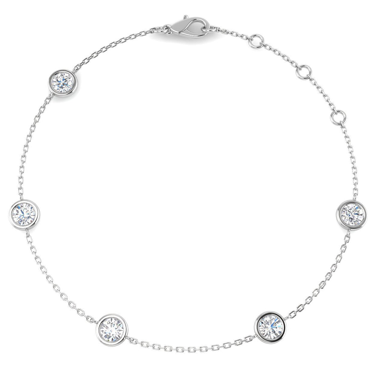 1.25ct Lab-Grown Diamond By The Yard Bracelet in 9ct White Gold