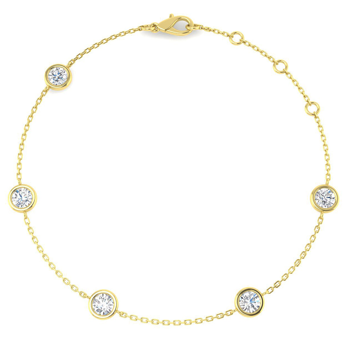 1.25ct Lab-Grown Diamond By The Yard Bracelet in 9ct Yellow Gold