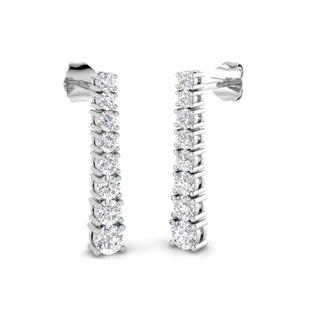 Lab-grown diamond drop earrings in 9ct White Gold