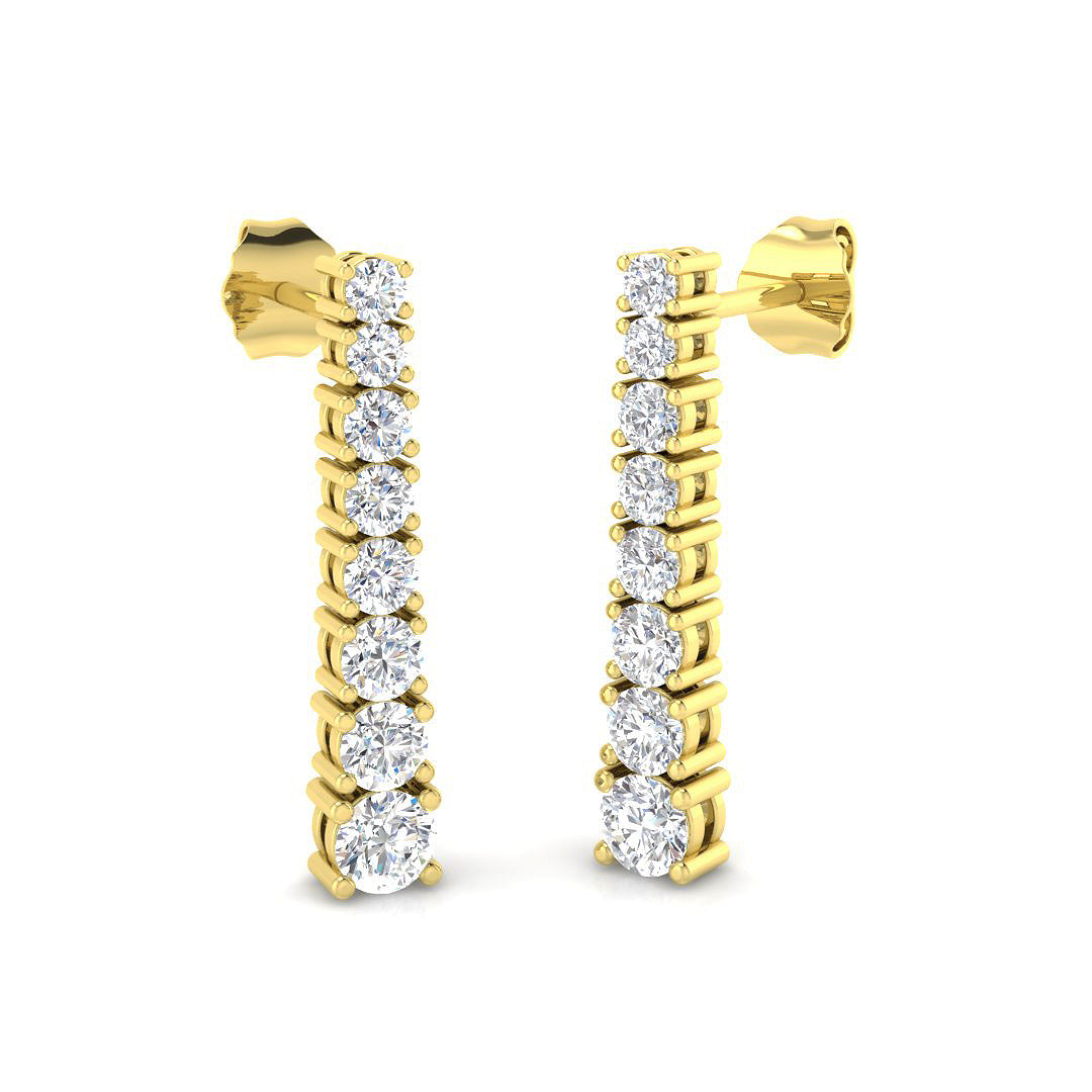 Lab-grown diamond drop earrings in 9ct Yellow Gold