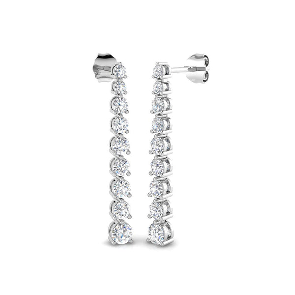 1.46ct Round Lab-Grown Diamond Graduated Drop Earrings