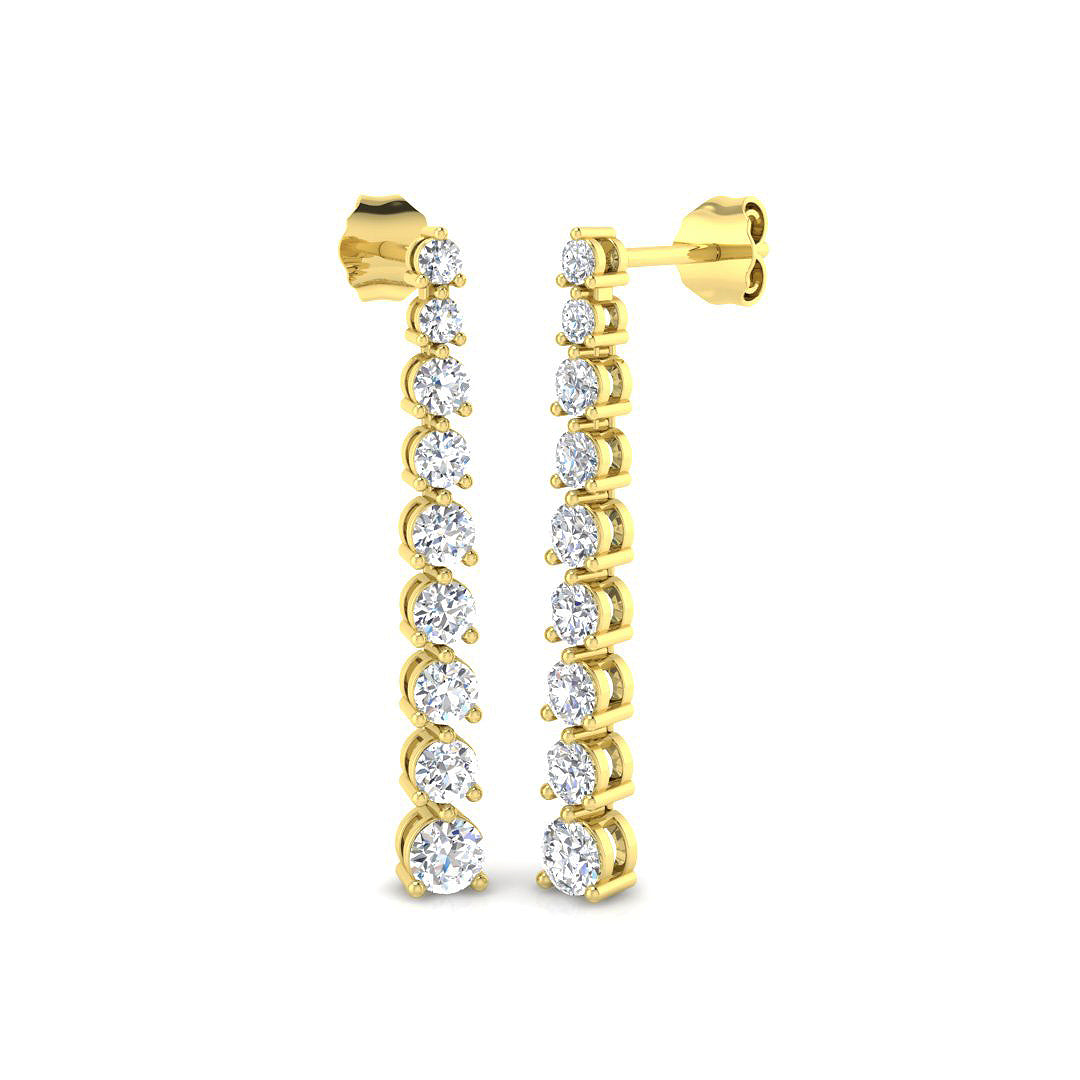 Lab-grown diamond drop earrings in 9ct Yellow Gold